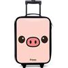 NoBoringSuitcases.com NoBoringSuitcases© Valigia Per Bambini Compatto Bagaglio Ultraleggero | 48x31x19 cm - Trolley A Mano Rigidi LED Ruote Valigie Neonato - Ragazzo - Kawai - Maiale - Rosa