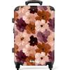 NoBoringSuitcases.com NoBoringSuitcases© Valigia Media Rigida Trolley Medio Viaggio Aereo 4 Ruote | 67x43x25 cm - Valigie Leggere Stiva M Trolly Bagaglio Luggage Fiori - Astratti - Tonalità terrose