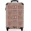 NoBoringSuitcases.com NoBoringSuitcases© Valigia Bagaglio A Mano Trolley Cabina Da Viaggio Rigido | 55x35x20 cm - Leggero Aereo 4 Ruote Luggage Carry On Geometrico - Motivo - Rosso