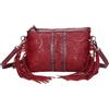CORIOS Borse Messenger con Frange da Donna Stile Boho Borsa a Mano Borsa a Tracolla con Motivo Floreale Etnico Borsa Spiaggia Retro Bohemien Tote Pelle PU Borsa a Spalla Rosso Vino