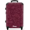 NoBoringSuitcases.com NoBoringSuitcases© Trolley Medio Rigido Valigia Media Da Viaggio Aereo | 67x43x25 cm - Leggera Ruote Valigie Stiva M Suitcase Luggage Trolly Light Foglie - Motivo - Viola