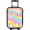 NoBoringSuitcases.com NoBoringSuitcases© Valigia Per Bambini Compatto Bagaglio Ultraleggero | 48x31x19 cm - Trolley A Mano Rigidi LED Ruote Valigie Neonato - Ragazze - Margherite - Arcobaleno - Colori