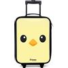 NoBoringSuitcases.com NoBoringSuitcases© Valigia Per Bambini Compatto Bagaglio Ultraleggero | 48x31x19 cm - Bagagli Rigidi LED Ruote Valigie Neonato Bimbi - Ragazzo - Kawai - Pulcino - Giallo