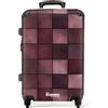 NoBoringSuitcases.com NoBoringSuitcases© Trolley Medio Rigido Valigia Media Da Viaggio Aereo | 67x43x25 cm - Quadrato - Leggera Ruote Valigie Stiva M Suitcase Luggage Trolly Light - Piastrella - Motivo - Viola