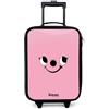 NoBoringSuitcases.com® x Henry Valigia Per Bambini Compatto 48x31x19 cm Bagaglio Ultraleggero Trolley A Mano Rigidi LED Ruote Da Viaggio - Ragazze - Hetty - Rosa - Aspirapolvere