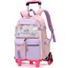Tanou Zaino Scuola con Trolley per Ragazze per la Scuola Elementare | Zaino Rotelle Bambina alla Moda, Staccabile Zaini Elementari con 6 Ruote, Mittelgroße, Rosa