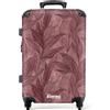 NoBoringSuitcases.com NoBoringSuitcases© Trolley Medio Valigia Media Rigida Da Viaggio Ruote | 67x43x25 cm - Valigie Leggere Stiva M Trolly Luggage Suitcase Leggerissimo Foglie - Motivo - Viola