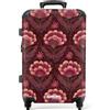 NoBoringSuitcases.com NoBoringSuitcases© Trolley Medio Rigido Valigia Media Da Viaggio Aereo | 67x43x25 cm - Leggera Ruote Valigie Stiva M Suitcase Luggage Trolly Light Fiori - Ventaglio - Viola