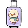 NoBoringSuitcases.com NoBoringSuitcases© Valigia Per Bambini Compatto Bagaglio Ultraleggero | 48x31x19 cm - Trolley A Mano Rigidi LED Ruote Valigie Bimbi - Ragazzo - Kawai - Anatra - Sciarpa