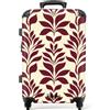 NoBoringSuitcases.com NoBoringSuitcases© Valigia Media Rigida Trolley Medio Viaggio Aereo 4 Ruote | 67x43x25 cm - Valigie Leggere Stiva M Trolly Bagaglio Luggage Foglie - Astratte - Borgogna