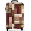 NoBoringSuitcases.com NoBoringSuitcases© Valigia Cabina Trolley Da Viaggio Bagaglio A Mano Aereo | 55x35x20 cm - Rigido Leggerissimo 4 Ruote Valigie Leggera Luggage Geometria - Moderna - Colorata