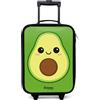 NoBoringSuitcases.com NoBoringSuitcases© Valigia Per Bambini Compatto Bagaglio Ultraleggero | 48x31x19 cm - Trolley A Mano Rigidi LED Ruote Da Viaggio - Ragazzo - Kawai - Avocado - Verde