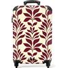 NoBoringSuitcases.com NoBoringSuitcases© Valigia Bagaglio A Mano Trolley Cabina Viaggio Aereo | 55x35x20 cm - Cabin Size Rigida Leggera 4 Ruote Valigie Luggage Foglie - Astratte - Borgogna