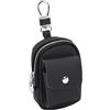 LIYJTK Mini zaino in pelle portachiavi portamonete leggero borsa di stoccaggio portatile per i viaggi (Nera)