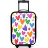 NoBoringSuitcases.com NoBoringSuitcases© Valigia Per Bambini Compatto Bagaglio Ultraleggero | 48x31x19 cm - Trolley A Mano Rigidi LED Ruote Valigie Bimbi - Ragazze - Colorati - Cuori - Motivo