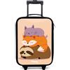NoBoringSuitcases.com NoBoringSuitcases© Valigia Per Bambini Compatto Bagaglio Ultraleggero | 48x31x19 cm - Bagagli Rigidi LED Ruote Valigie Neonato Bimbi - Ragazzo - Animali - Dormire - Insieme
