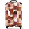 NoBoringSuitcases.com NoBoringSuitcases© Valigia Bagaglio A Mano Trolley Cabina Da Viaggio Rigido | 55x35x20 cm - Leggero Aereo 4 Ruote Luggage Carry On Geometria - Moderna - Retro