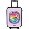 NoBoringSuitcases.com NoBoringSuitcases© Valigia Per Bambini Compatto Bagaglio Ultraleggero | 48x31x19 cm - Trolley A Mano Rigidi LED Ruote Valigie Neonato - Ragazzo - Tartaruga - Nuoto - Tramonto