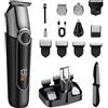 Unipampa Tagliacapelli Uomo 5 in 1, Macchinetta per Capelli | Tagliapeli Naso/Corpo, con Display LED, Base Organizzatore Compatta, Adatto Uomo/Famiglia/Barbiere