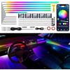TWETIZ - Striscia LED per interni auto in acrilico con app wireless, kit di illuminazione ambientale auto a 593 neon RGB 14 in 1, luci a fibre ottiche dinamiche con sincronizzazione musicale per auto
