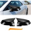QWORK® 1 paio di calotte per specchietti retrovisori esterni nere lucide, compatibili con Serie 1, 2, 3 e 4 X1 F20 F22 F23 F30 F31 F32 F33 F36 F87 M2 X1 E84 - Materiale ABS