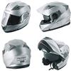 A-PRO Casco Modulare Apribile Moto Touring Sport Visiera Parasole Argento M