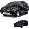 generico Telo copriauto esterni Compatibile con Mercedes GLB 200 2019-2026,antivento,antipioggia,antineve,antisole impermeabile,protezione per tutte le stagioni (black orange)