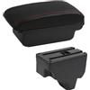 PACSCI Poggia braccio Auto Per Peugeot 208 2008 2019-2024 Bracciolo Box Auto Scatola Portaoggetti Bracciolo Bracciolo console centrale(A Black red NO USB)