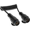 QWORK Cavo di Traino 2M con connettore, da 13 a 13 Poli, per sistemi a 12 V - Impermeabile e Resistente