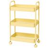 cecaro group Carrello Portaoggetti 3 Ripiani in Metallo 45x30x78 cm con Ruote 360°- Giallo