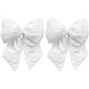 KI Store 2 pezzi Nastro di Natale bianco grande 41cm in velluto, nastri e fiocchi per decorazione albero di Natale