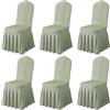 BUAOGDVG Gonna Parson Fodere for sedia rimovibili elasticizzate in spandex lavabile | Fodera protettiva for sedia attrezzata for cene, feste, cerimonie(Bean Paste Green,6)