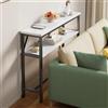 Vethenx consolle ingresso moderno,Generico Tavolino consolle da Divano,console | con Ripiani portaoggetti,Design Moderno,Salvaspazio per Soggiorno, Ingresso, Piccoli spazi-Motivo in marmo bianco80×20×100