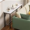 Vethenx consolle ingresso moderno,Generico Tavolino consolle da Divano,console | con Ripiani portaoggetti,Design Moderno,Salvaspazio per Soggiorno, Ingresso, Piccoli spazi-Motivo in marmo bianco80×20×75