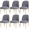 BUAOGDVG Coprisedie con schienale curvo for sedie da pranzo Set di 1/2/4/6 | Coprisedili protettivi for sedie con schienale semicircolare for sala da pranzo(Gray,6Pcs)