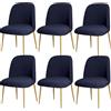 BUAOGDVG Coprisedie con schienale curvo for sedie da pranzo Set di 1/2/4/6 | Coprisedili protettivi for sedie con schienale semicircolare for sala da pranzo(Navy,6Pcs)