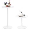 COSTWAY Set 2 Tavoli da Bar Rotondo Ø60 Regolabile in Altezza 56-101,5 cm | Tavolino Bistrot Moderno in Legno e Metallo per Cucina e Sala Pranzo, Bianco