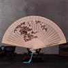 Youther Ventaglio Pieghevole Cinese Giapponese Originale in Legno a Mano Fiore di bambù Classico Stampato Fan per spettacoli di Danza da Donna e Decorazioni per la casa, Verde Chiaro