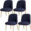 BUAOGDVG Coprisedie con schienale curvo for sedie da pranzo Set di 1/2/4/6 | Coprisedili protettivi for sedie con schienale semicircolare for sala da pranzo(Navy,4Pcs)