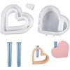 XFSRG 2 Pz Stampo in Silicone Cuore per Vaso Resina Cuore Vaso Silicone Stampo in Resina con Provette per Piante Idroponiche