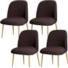 BUAOGDVG Coprisedie con schienale curvo for sedie da pranzo Set di 1/2/4/6 | Coprisedili protettivi for sedie con schienale semicircolare for sala da pranzo(Brown,4Pcs)