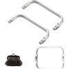 Myluatye 2pcs Chiusura Borsa Uncinetto,20cm Borsa A Forma Di U Manico Interno Bacio | Chiusura Per Borsa Clic Clac,Manici Per Borse Uncinetto,Telaio Borsa in Alluminio Manico,per Borsa Frizione