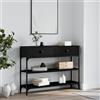 CFODOJ Mobile-Consolle Nero 100x25x75 cm Legno Ingegnerizzato