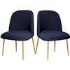 BUAOGDVG Coprisedie con schienale curvo for sedie da pranzo Set di 1/2/4/6 | Coprisedili protettivi for sedie con schienale semicircolare for sala da pranzo(Navy,2Pcs)