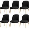BUAOGDVG Coprisedie con schienale curvo for sedie da pranzo Set di 1/2/4/6 | Coprisedili protettivi for sedie con schienale semicircolare for sala da pranzo(Black,6Pcs)