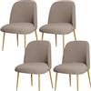 BUAOGDVG Coprisedie con schienale curvo for sedie da pranzo Set di 1/2/4/6 | Coprisedili protettivi for sedie con schienale semicircolare for sala da pranzo(Brownness,4Pcs)