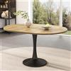 DACHETOU Tavolo da pranzo allungabile ovale moderno e semplice, tavolo da caffè per il tempo libero, lunghezza 100/140 x larghezza 100 x altezza 75 cm, colore rovere