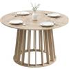HOMCOM Tavolo da pranzo rotondo per 4-6 persone Ø120x75cm Legno naturale | Tavolo da pranzo moderno con robusta base a doghe, per cucina, sala da pranzo e soggiorno