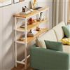 Vethenx Consolle Ingresso,consolle dietro divano,Tavolo da Bar Alto e Sottile | Struttura in Metallo,Assemblaggio Semplice,Design Moderno,Design di Rinforzo della Trave-Cornice bianca80×20×125
