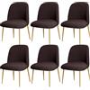 BUAOGDVG Coprisedie con schienale curvo for sedie da pranzo Set di 1/2/4/6 | Coprisedili protettivi for sedie con schienale semicircolare for sala da pranzo(Brown,6Pcs)